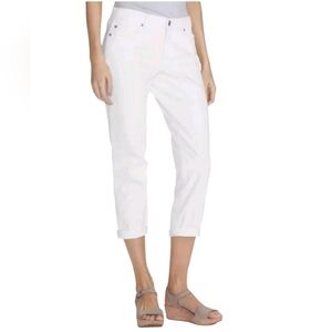 Eddie Bauer Boyfriend Crop White Denim Women's Size 10 Capris Pants